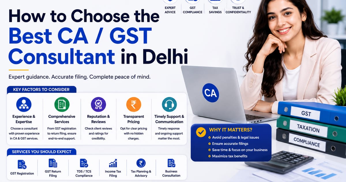How to Choose the Best CA / GST Consultant for Your Small Business in Delhi (2026)