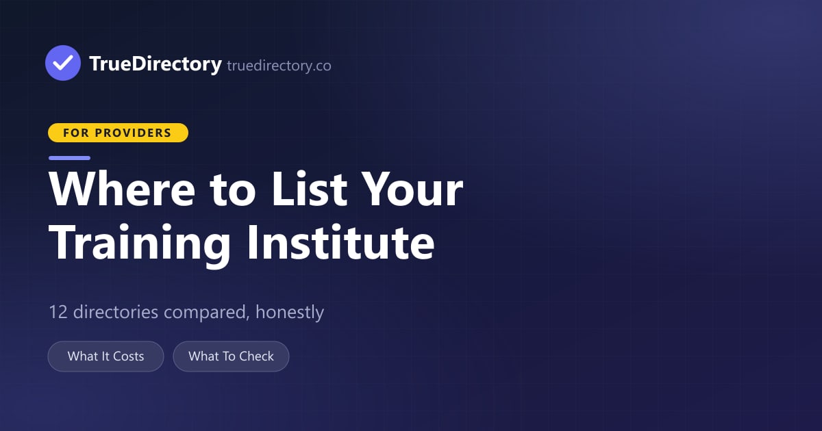 Where to list your training institute in India — TrueDirectory guide card