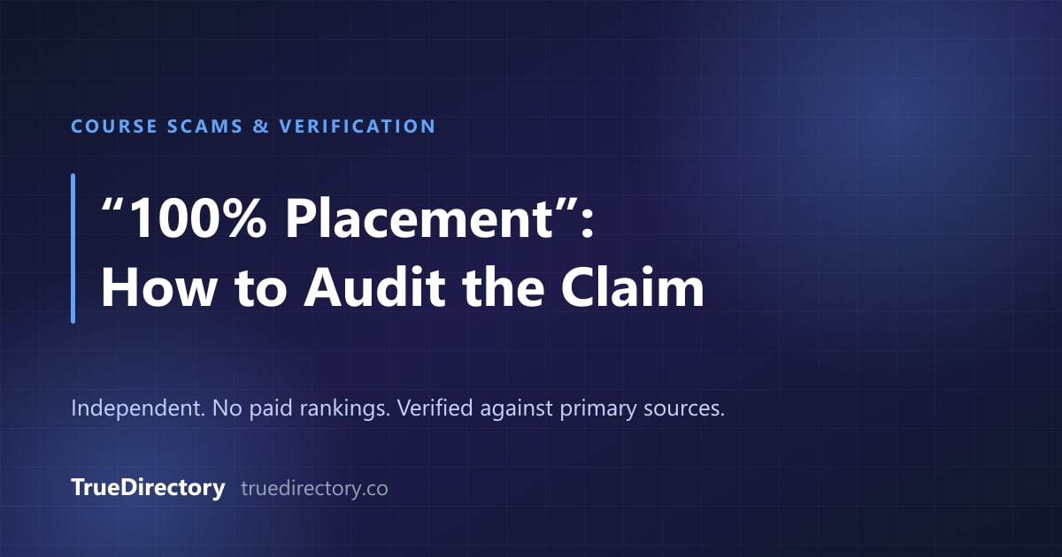 "100% Placement Guarantee": How to Audit the Claim Before You Pay (2026)