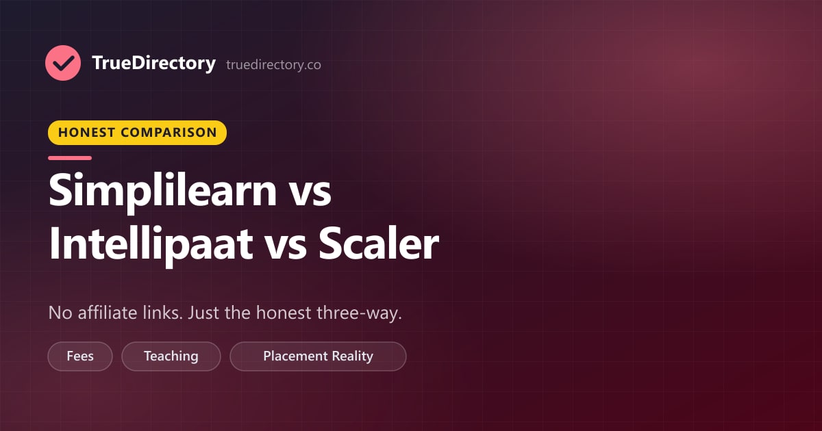 Simplilearn vs Intellipaat vs Scaler (2026): An Honest Three-Way Comparison